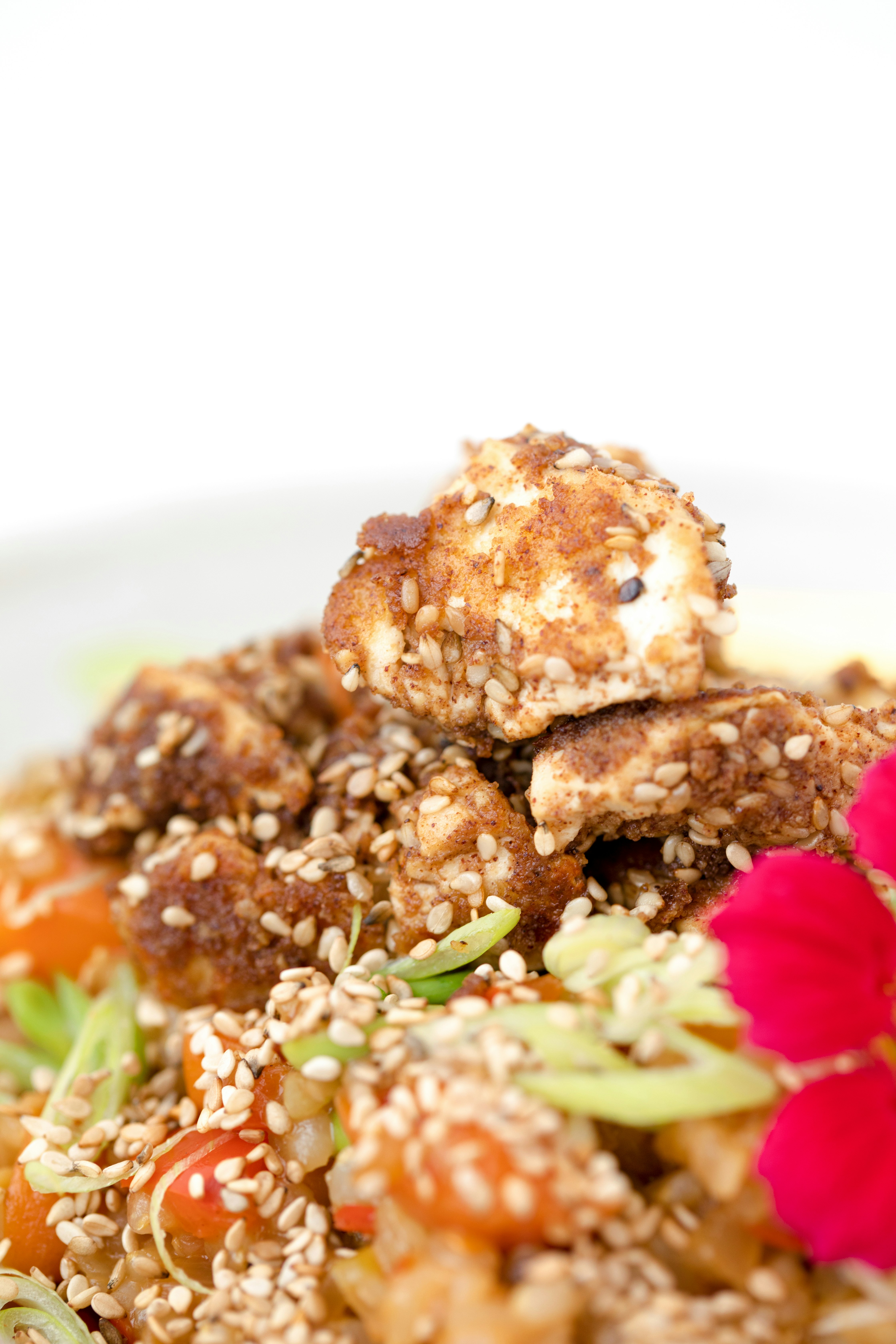 fried food on white ceramic plate